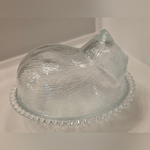 Clear Glass Decorative Bowl and Cat Figurine Set - Picture 3 of 3